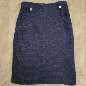 Chanel tweed navy skirt